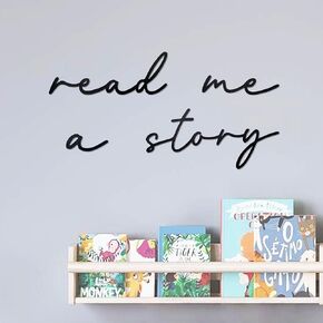 Read Me A Story Metal Sign Metal Nursery Wall Decor Words Wall Art Hanging for Reading Nook Classroom Familiy Bookshelf Great Gift Choose for Kids Toddlers Boy Girl