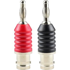 BNC Female to 4mm Banana Plug Adapter Q9 Oscilloscope Terminal Block Plugs Insulated BNC Socket Straight Connector Pack of 2…