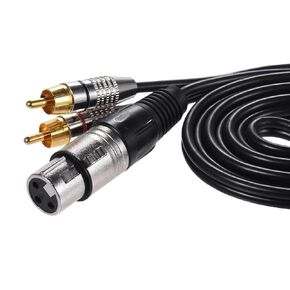 XLR Female to 2RCA Y Splitter Cable, Unbalanced 2RCA to 1 Female XLR Splitter Duplicator Lead Y-Cable Adapter, 10ft