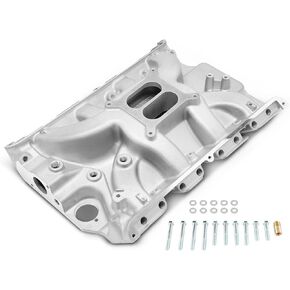 A-Premium Engine Aluminum Dual Plane Intake Manifold Compatible with Ford 332 5.4L, 352 5.8L, 360 5.9L, 390 6.4L, 406 6.6L, 410 6.7L, 427 7.0L, 428 7.0L, 1958-1976, [RPM 390], Big Block