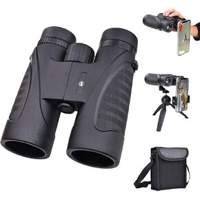 Elevon 12x42 High Definition Binoculars, Binoculars with Large Field of Vision and High Definition, with Phone Adapter, Tripod Adapter and Storage Bag, Suitable for Outdoor Travel and Adventure