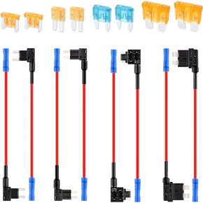 8PCS Pure Copper Wire Fuse Tap,Double Slot Add-A-Circuit Fuse Tap Fit for Cars Trucks Motorcycles Boats,ATO ATM APS ATR Complete Fuse Holder