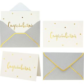 Gold and Black Congratulations Cards with Envelopes | 36 PK All Occasion Greeting Cards 4x6 Inches | Graduation Cards Pack New Home Card Graduation Card Pack Engagement Card Congrats Card