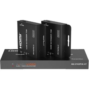 ANI-0102POE-XT 1x2 HDMI POE 4K30Hz/1080p CAT6 Extender Splitter with 2x Receivers