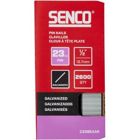 SENCO CZ08EAAR 1/2" 23 Gauge Pin Nails, Galvanized Finish 2,600 Count Pack