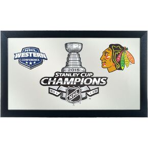 Trademark Gameroom 2015 Stanley Cup Champs Chicago Blackhawks Framed Logo Mirror