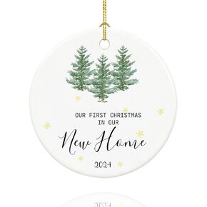 1 Year Paper Anniversary 2023, 1st Anniversary Mr and Mrs Gifts for Couple, 1st Wedding Anniversary for Husband Wife, 2.9" Ceramic 1st Anniversary Keepsake for Home Christmas Decoration