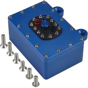 1/10 RC Crawler Receiver Box CNC Aluminum Scale Fuel Cell Receiver Box 60 * 40 * 26mm for 1/10 RC Crawler Rigs SCX10 PRO Capra RR10 VS4-10 Phoenix Upgrades (Receiver Box Blue)