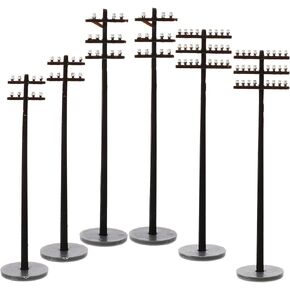 EXCEART 30 Pcs Micro Landscape Garden Train Telephone Poles Telegraph Poles Power Pole Garden Lights Decorative Miniature DIY Dollhouse Telegraph Poles Models Abs Child Lamppost Doll House