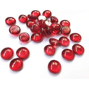 Glass Gem Stone, 1Lbs Flat Marbles Pebbles for Vase Fillers, Table Scatter, Aquarium Fish Tank, Party Decoration, Crystal Rocks (Approx 100 Pcs Amber)