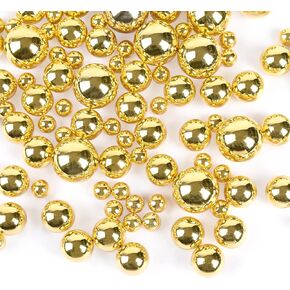 HUIANER Pearl Vase Filler 300pcs Gold Pearls for Vase Pearls Makeup Beads Round Pearls for Vase Centerpieces Home Party Wedding Decor, 8/14/20 mm (Gold)