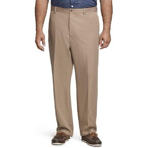 IZOD Men's Big & Tall Flat Front Straight Fit Solid Dress Pant
