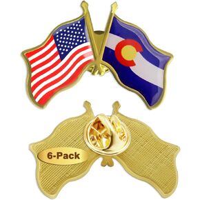 50 Pack-American State Colorado Flag Lapel Pins Bulk -1.5" United States America US USA CO Badge For Men Women Patriotic Souvenir