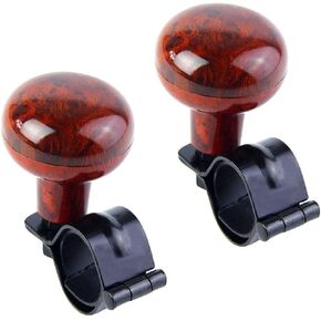 2Pcs Steering Knob Steering Wheel Knob Woodgrain Steering Wheel Spinner Booster Knob Fit for Vehicle Cars, Trucks, Boats, Lawn Mowers and Lawn Tractors