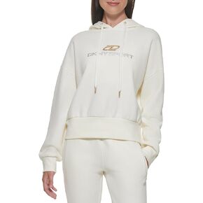 DKNY Women's Sport Fleece Long Sleeve Logo Hoodie