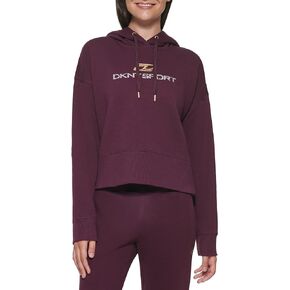 سترة بغطاء للرأس رياضية للنساء من الصوف بأكمام طويلة من DKNY