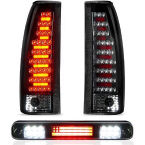 ضوء خلفي Tresound + مصباح شحن الفرامل الثالث الثالث لسيارة Chevy & GMC C1500 K1500 1988-1999، Chevy & GMC C2500 C3500 K2500 K3500 1988-2000، Chevy Blazer 1992-1994، Silverado 1994-1998 الضوء الخلفي LED