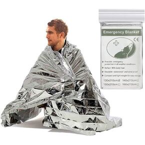 Aimeixin First Aid Emergency Blanket Suitable for Camping Hiking Windproof Keep Warm Tin Foil Rescue Blanket (1 Pack)