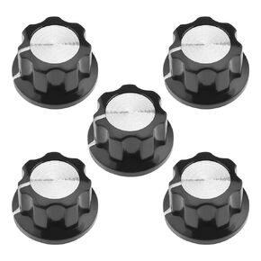 The Lord of the Tools 5PCS Potentiometer Knobs Silver Tone Top Rotary Knobs for 6mm Diameter Shaft Guitar Effect Pedal Knobs Amplifier Control Knobs 23mm Knob Top Diameter