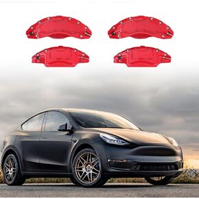 Red Brake Caliper Covers Compatible with Tesla Model Y 2020-2024 Wheel Hub Front and Rear Brake Caliper Covers for Tesla Model Y Brake Caliper (2 Pcs Front + 2 Pcs Rear) in Kuwait