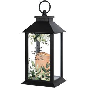 Memorial Lantern with Candle (in Our Hearts)