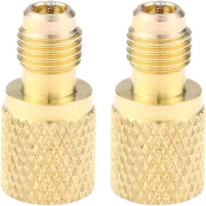 Mtsooning 2PCS R134A Refrigerant Tank Adapter，1/4" Male to 1/2" Vacuum Pump Port Connection Adapters Replacement for AC Refrigerant System