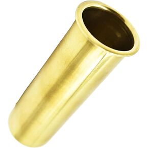 MARINE CITY Brass Drain Tube Corrosion Resistant Easy Functional and Smooth Design (3-7/8 x 1-1/4 Inches) for Boat Water Marine Transom Motor Well Live Well Bait Well (Pack of 1)