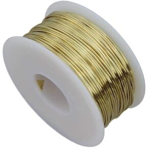 18 Ga Brass Round Wire 1/2 Lb. - 100 Ft. Spool (#260 Solid Raw Bare Brass)