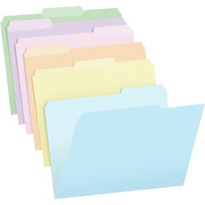 Sooez 6 Pack Plastic File Folders with Pastel Color, Heavy Duty Letter Size Colored File Folder with Erasable 1/3-Cut Tab, Stronger Than Manila Folder, Perfect for File Organization Office Supplies