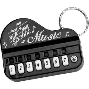 Black Micro Piano Keychain, Portable Keyboard Instrument Keychain, Mini Electronic Keyboard Keychain with Lights, Pianos and Keyboards, Musical Instrument Keychain Accessories Gift, Car Keychain, 1 Pc