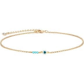 BENEIGE Dainty Gold Necklaces for Women 14K Gold Plated Snake Necklace Pendant with Cubic Zirconia Gold Beaded Chain Necklace Minimalist Simple Jewelry Gift