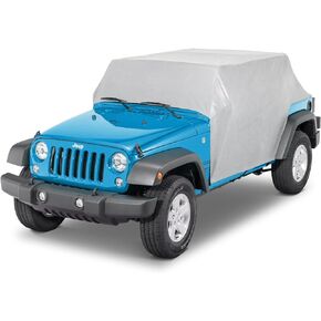 TACTIK Multi-Layer Cab Cover with Door Flaps - Fits Jeep Wrangler JK Unlimited 4-Door 2007-2018 - Jeep Wrangler Cover 4 Door Waterproof - Jeep Wrangler Rain Cover - Jeep Cover - Jeep Car Cover