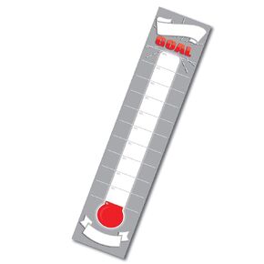 Dry Erase Goal Setting Fundraising Thermometer Grey Goal Chart Temperature Poster for Office Classroom or Kids