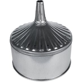 Funnel King 94467 12 Qt Fluted Galvanized Funnel W/Screen - 11" Center Spout, Multi