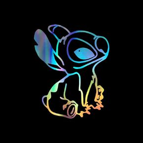 Lilo Sitting Decal Vinyl Sticker Auto Car Truck Wall Laptop | Holographic | 4" x 5.5"