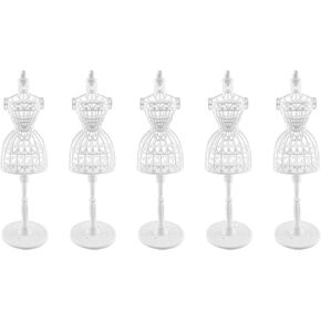 5pcs Doll Clothes Model Rack Black 220mm Hollow Art Model Frame Clothes Gown Display Mini Mannequin Model for Doll Toy Display