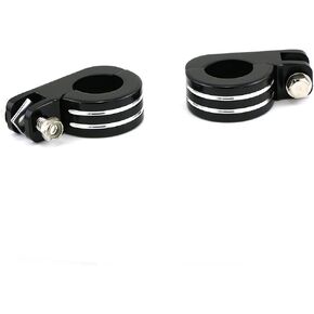NHPJ 1 1/2" (38mm) Highway Foot Peg P-Clamp Mounting Kits Compatible with Harley Touring Road King Engine Bars-black&white