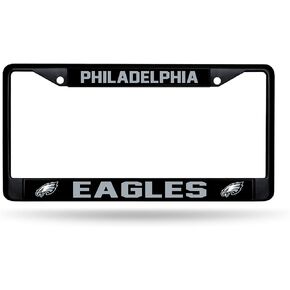Rico Industries NFL Football Philadelphia Eagles Black Chrome Frame with Printed Inserts 12" x 6" Car/Truck Auto Accessory