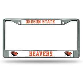 Rico Industries NCAA Oregon State Beavers Standard Chrome License Plate Frame , 6 x 12.25-"