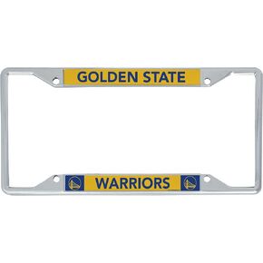 حامل بطاقة سيارة معدني من Desert Cactus Golden State Warriors بإطار لوحة ترخيص NBA للفريق الأمامي والخلفي للسيارة مرخص رسميًا (اسم الفريق)