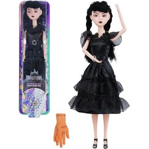 11.5 inch Dolls with Gift Box, Black Doll with Thing Hand, Black Dress, Black High Heels, Black Hair, Gift for Girls & Fans