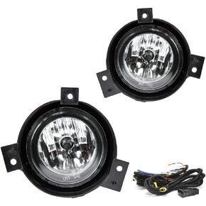 Driving Fog Lights Lamps Replacement for Ford Ranger 2001 2002 2003 with H10 12V 42W Halogen Bulbs & Wiring Harness Kit (Clear Lens)