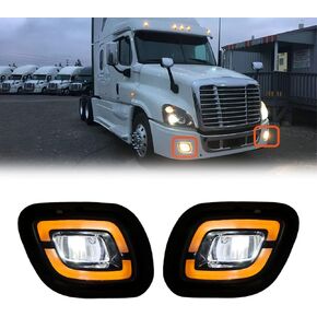 LED Fog Light for Freightliner Cascadia (2008-2017) Truck,Front Lamp with Bulbs LED Fog Lights Assembly Waterproof for Freightliner Cascadia Driver&Passenger Left&Right Side (Blue,A Pair)