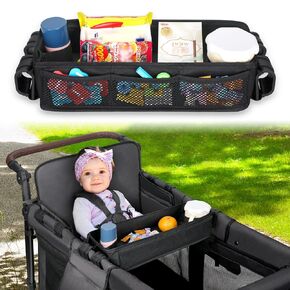 AROUY Stroller Snack Tray Attachment - Universal Stroller Snack Tray for Wonderfold Wagon W2 Accessories - Snack Tray for Kids - Easy to Clean Stroller Wagon Snack Tray with Cup Holder (M (W2 Model))