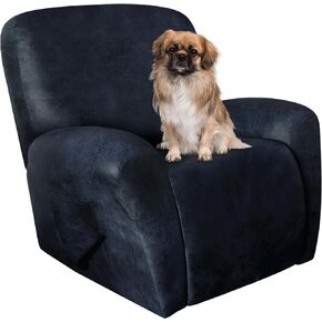 ANARACHON Recliner Chair Covers Leather Like, 4 Pieces Lazy Boy Recliner Cover for Recliner Chair, Soft Sofa Slipcover Furniture Protector Washable Sofa Cover for Pets Kids (X-Large, Navy 1)