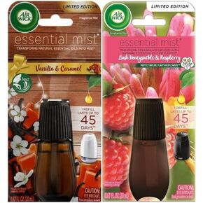 مجموعة من عبوات إعادة تعبئة زيت ناشر الرذاذ الأساسي من إير ويك، مجموعة مكونة من عبوتين من الرذاذ العطري، الفانيليا والكرمل، رائحة زهر العسل وتوت العليق in Kuwait