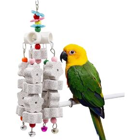 Oooct Bird Chewing Toys, Parrot Beak Grinding Calcium Stone, Bird Cage Accessories, Cage Toys for Cockatiel Parakeet Parrot Budgies Love Birds
