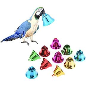 Bird Colorful Bells Chew Toy Making Kits DIY Accessory for Parrot Parakeet Cockatiel Budgie Conure Lovebird Canary Finch African Grey (10 PCS)