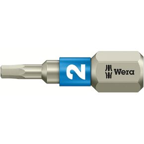 Wera - 5071071001 Stainless 3840/1 TS 2.0mm Hex Insert Bit, 1/4-Inch Drive