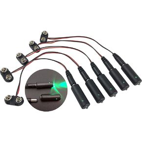 Prop and Scenery Lights 5 Pack Green LED 9 Volt Battery Operated Micro Effects Light for Scenery Prop Theatrical Costumes